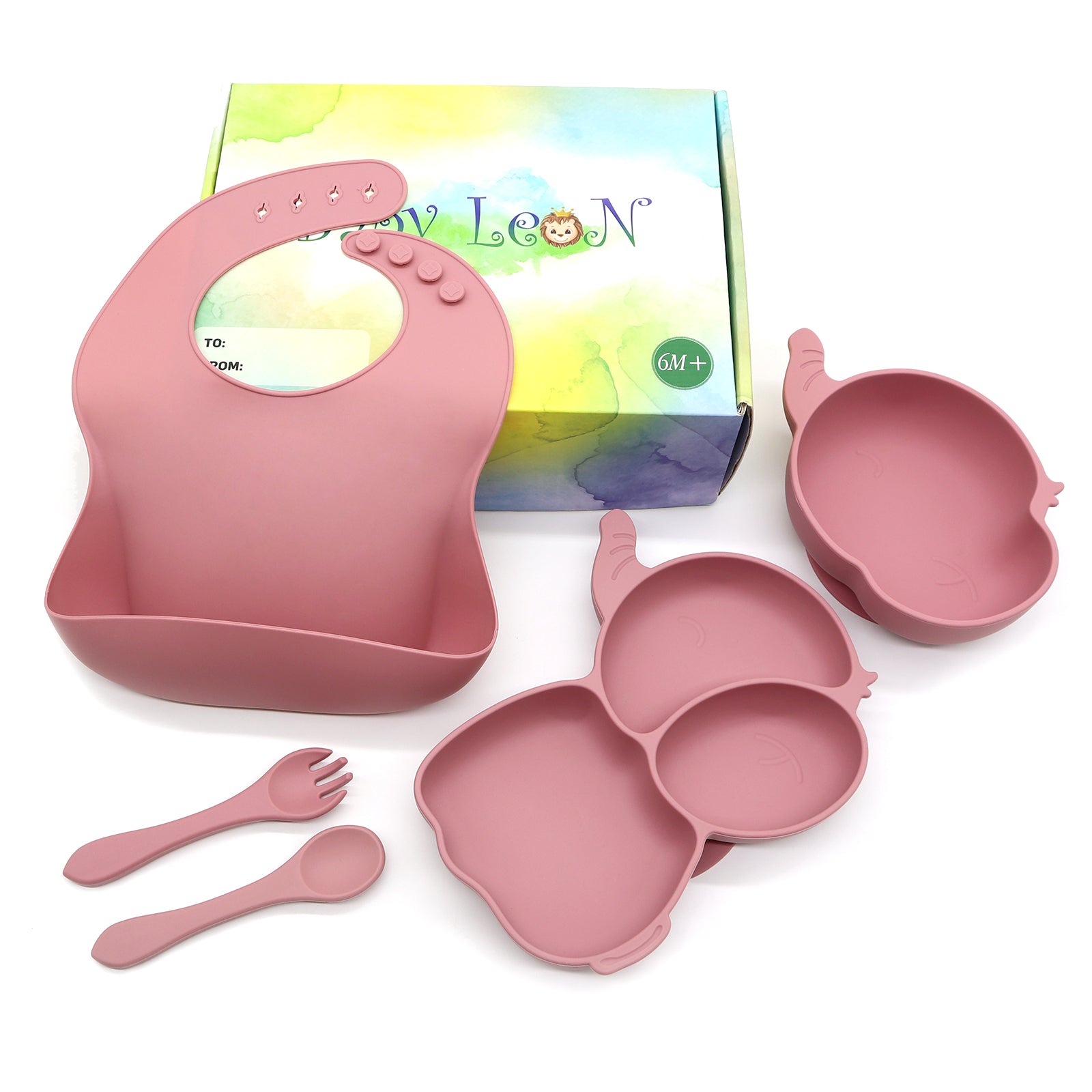 Baby Leon ELEPHANT Silicone Baby Feeding Set (5 pcs) – BabyLeon